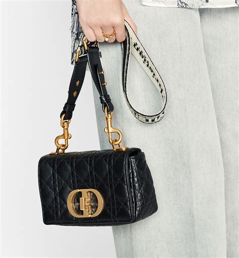 dior small dior caro bag black supple cannage calfskin women|honest dior caro bag.